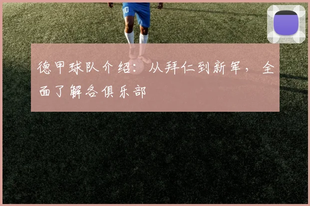 德甲球队介绍：从拜仁到新军，全面了解各俱乐部